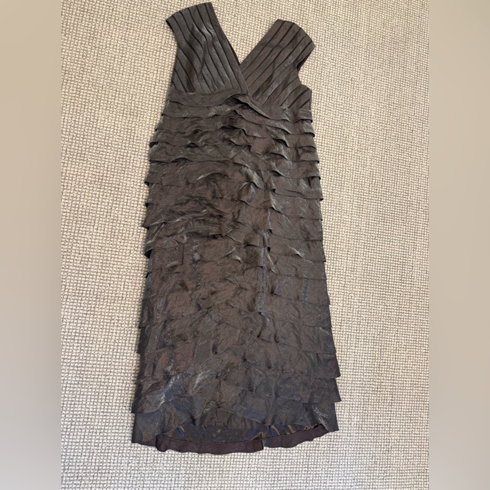 Adrianna Papell Black Tiered Ruffle Mini Dress - Picture 3 of 8